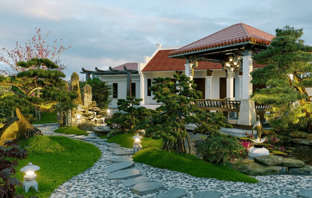 Mẫu biệt thự nhà vườn cấp 4 mái Thái đẹp, ấn tượng