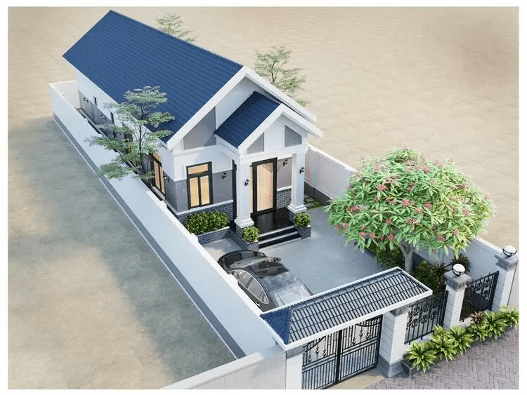 Nhà ống mái Thái cấp 4 đẹp, ấn tượng và sang trọng
