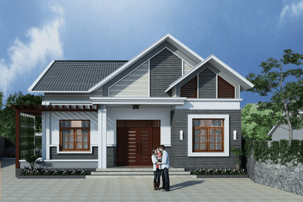 Mẫu nhà mái Thái kết hợp đa dạng nhiều chất liệu, tạo cảm giác hiện đại, sang trọng