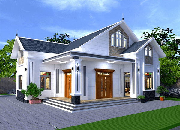 Nhà cấp 4 mái Thái 2 mặt tiền đẹp và ấn tượn