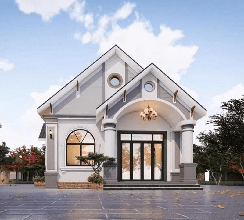 Nhà cấp 4 mái Thái với gam màu trung tính, nhẹ nhàng