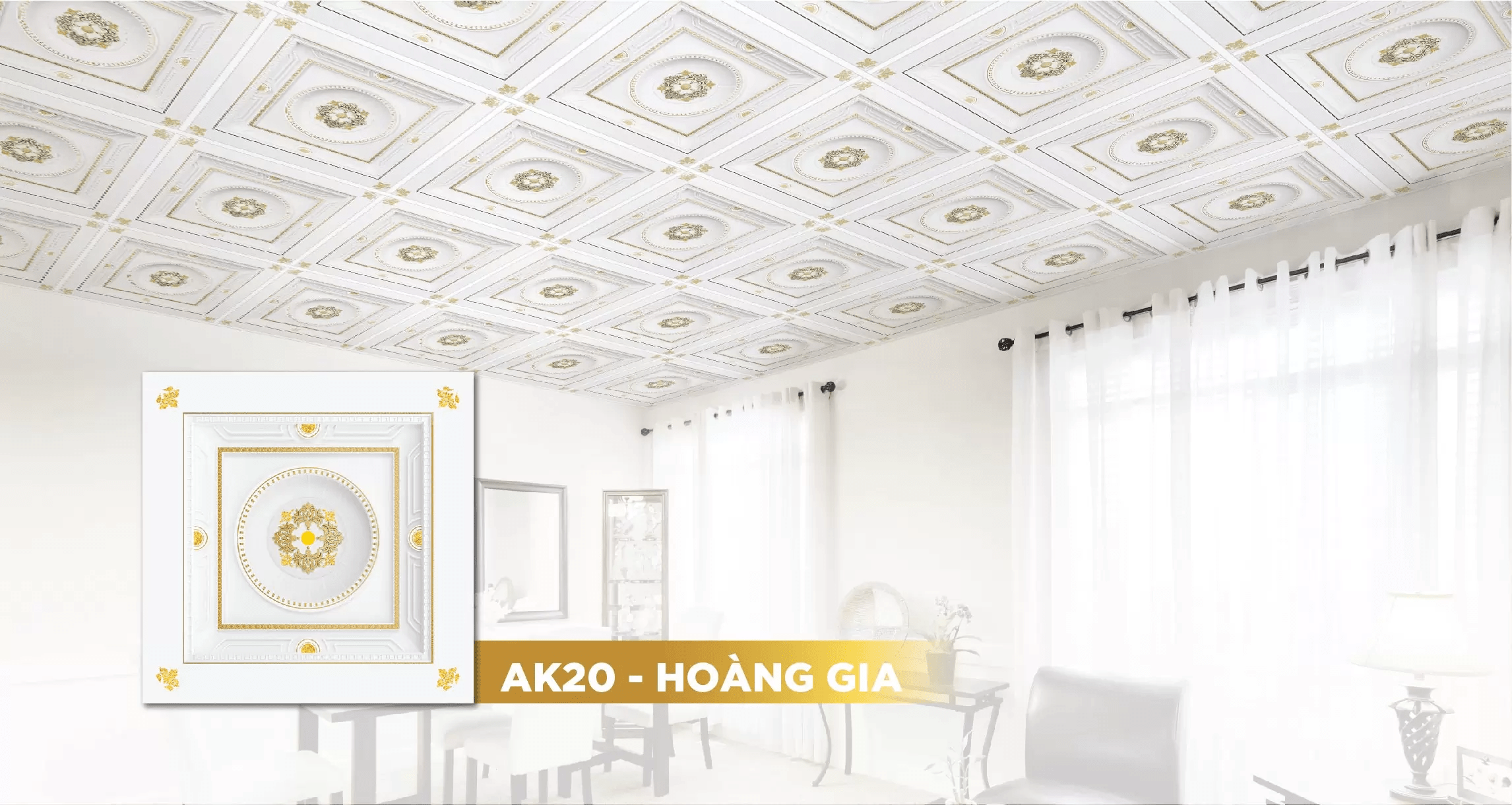 Tấm trần thả trang trí Vĩnh Tường DECO® Ánh Kim - Hoàng Gia